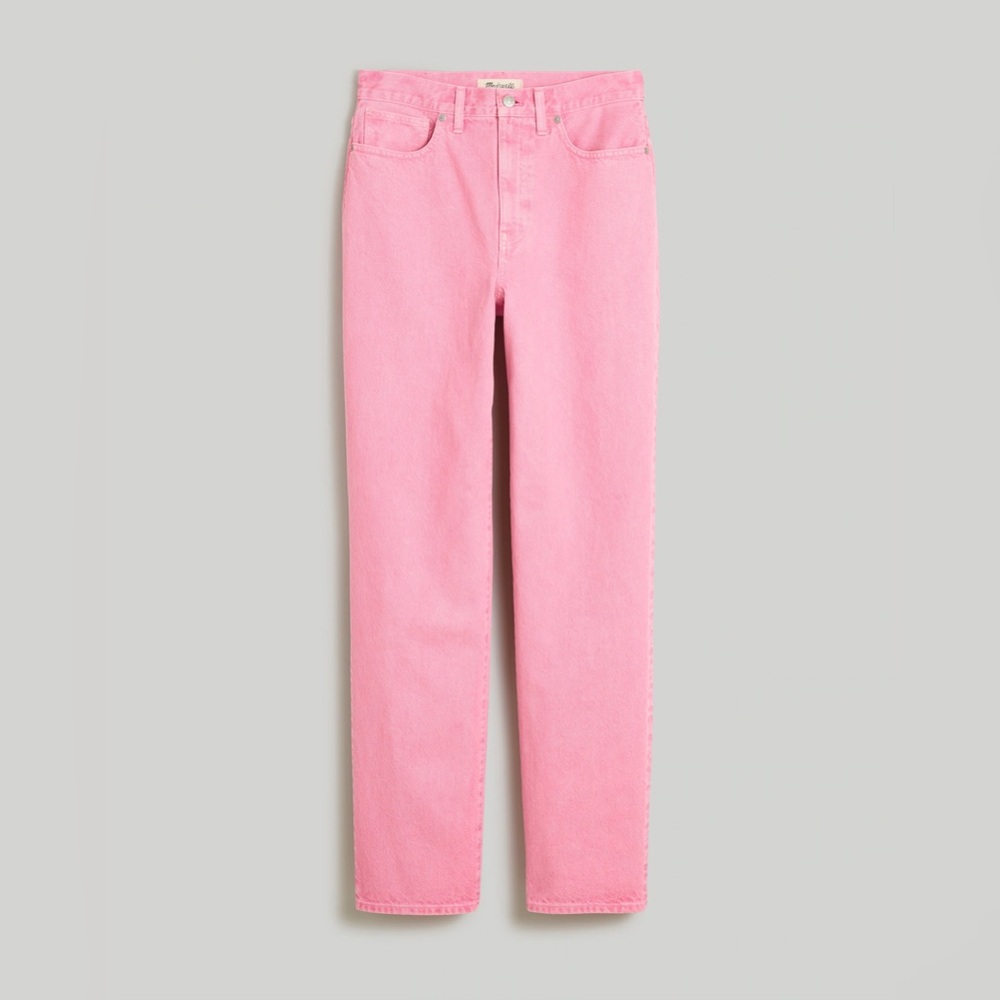 Madewell Pink High-Rise Straight Jeans - Picture 4 of 14